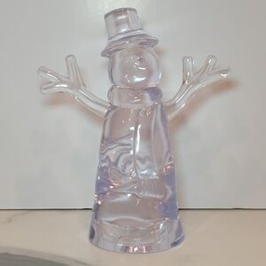 super rare figurine bonhomme de neige en crystal 6" pour Noël